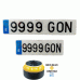 CONJUNTO MATRÍCULA COCHE LARGA ACRÍLICA 52X11 Y ALFA ACRILICA 34X11 + LUZ EMERGENCIA V16 CONECTADA